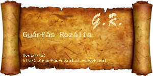 Gyárfás Rozália névjegykártya